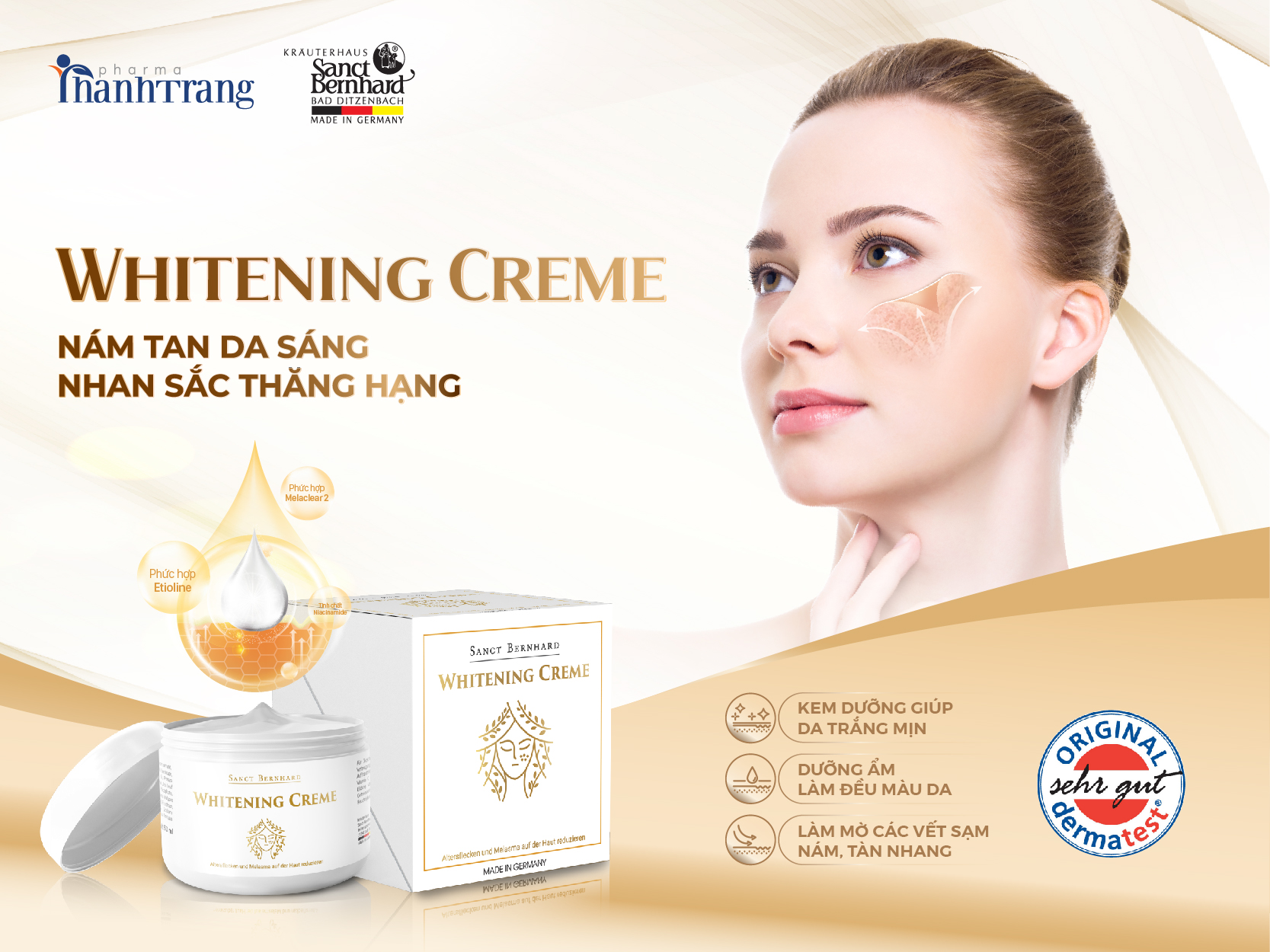 RA MẮT SẢN PHẨM MỚI - Kem trị nám Whitening Creme Sanct Bernhard